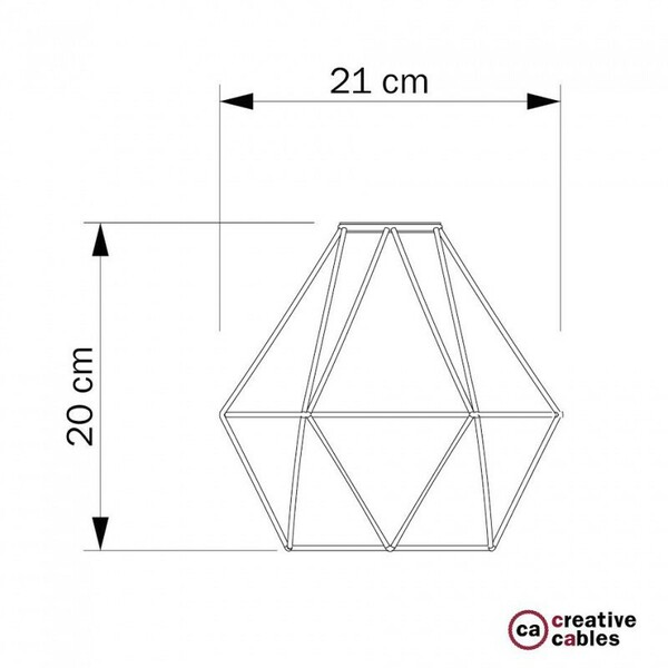 Diamantförmiger Lampenschirmkäfig aus Metall schwarz