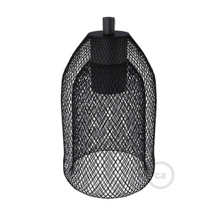 Lampenschirmkäfig Ghostbell aus Metall mit E27-Fassung schwarz