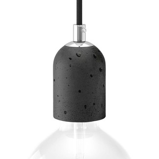 E27-Lampenfassungs-Kit aus dunklem Zement