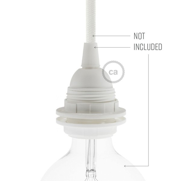 Thermoplastisches E27-Lampenfassungs-Kit mit Doppelklemmring für Lampenschirme weiß