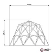Lampenschirmkäfig Dome XL aus Metall mit E27-Fassung weiß