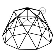 Lampenschirmkäfig Dome XL aus Metall mit E27-Fassung schwarz