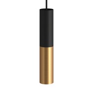 Pendelleuchte mit doppeltem Lampenschirm Tub-E14 schwarz-bronze satiniert