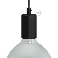 Zylindrische Lampenfassung E27 aus Metall schwarz