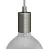 Zylindrische Lampenfassung E27 aus Metall Titan satiniert